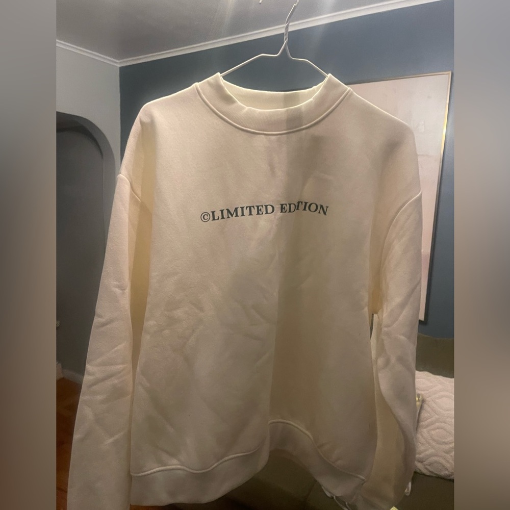 Brand New Limited Edition Crew Neck, White with Green lettering